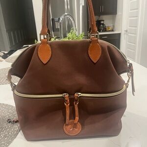 Dooney & Bourke Brown Satchel with Tan Accents